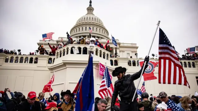 Pro-Trump supporters storm the U.S. Capitol following a rally with President Donald Trump on January 6, 2021 in Washington, DC.