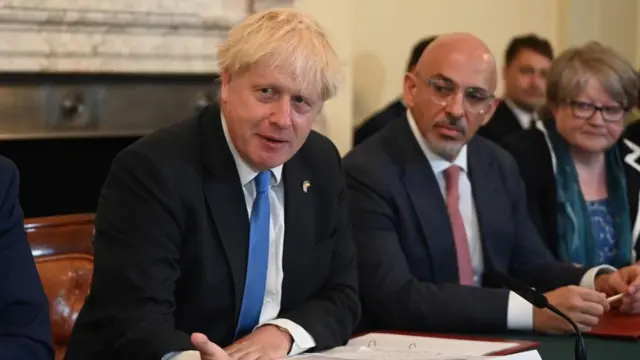 Boris Johnson holds a cabinet meeting in July