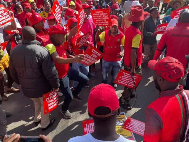 People gathering for the march