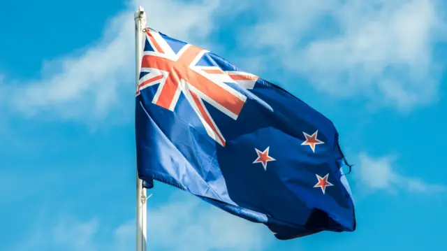 A New Zealand flag flying