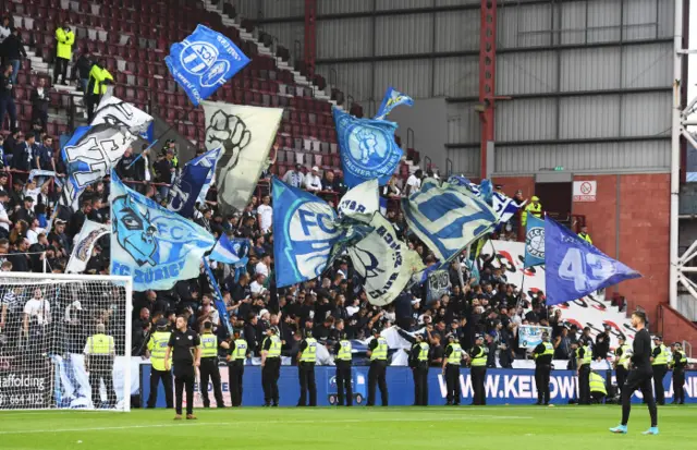 Zurich fans inside Tynecastle