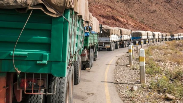 A convoy of WFP trucks in Ethiopia - June 2022