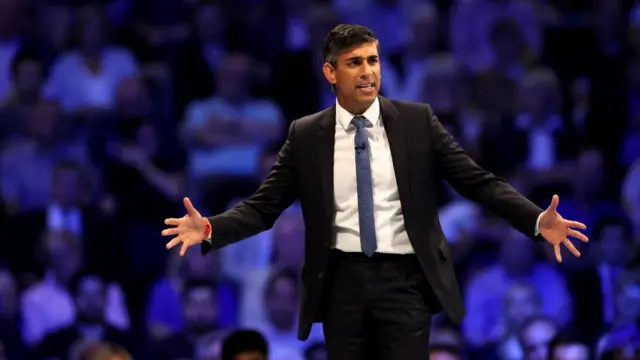 Rishi Sunak speaks at a Conservative leadership hustings on Tuesday