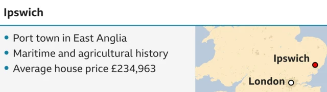 Graphic showing location of Ipswich