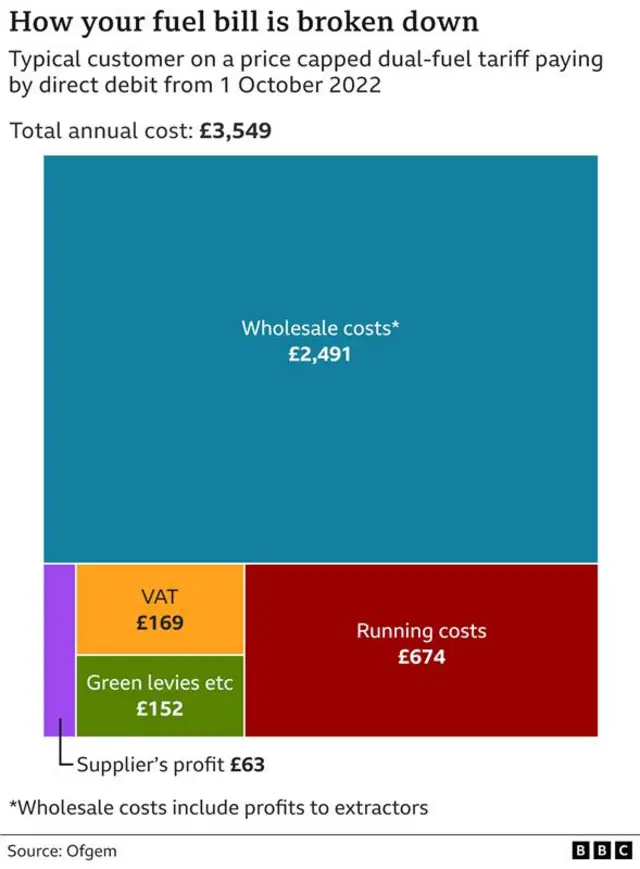 Chart showing what energy prices are made up of