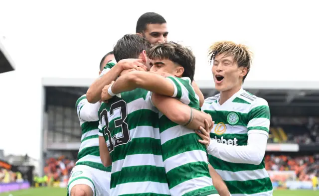 Celtic players celebrate