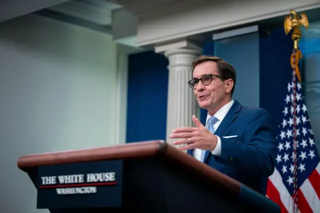 John Kirby, national security council coordinator, speaks during a news conference in the James S. Brady Press Briefing Room at the White House in Washington, DC, USA, on 2 August 2022