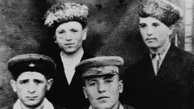 Mikhail Gorbachev (far right) with classmates in 1947