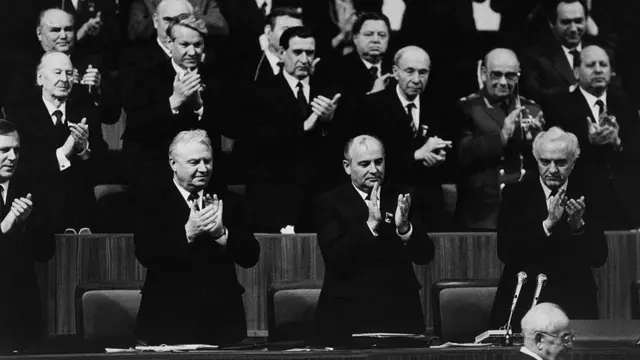 Gorbachev at the 27th congress of the Soviet Communist Party in 1986