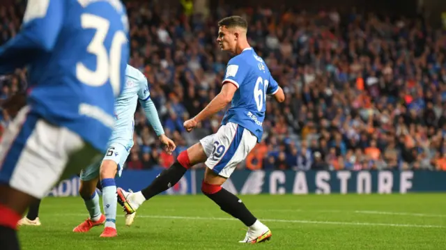 Robbie Ure fires Rangers in front at Ibrox