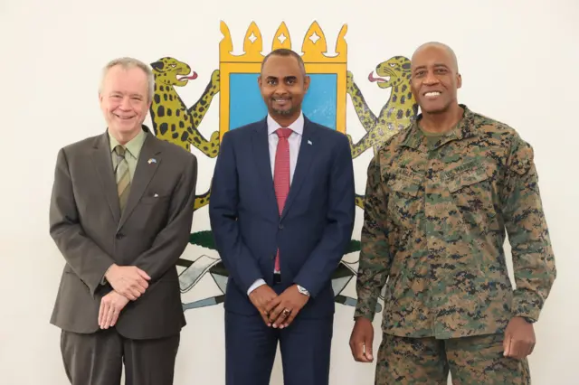 Somali Defence Minister Abdikadir Mohamed Nur and the US Africa Command (Africom), General Michael Langley