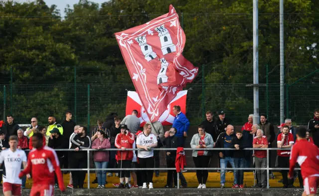 Dons fans at Galabank