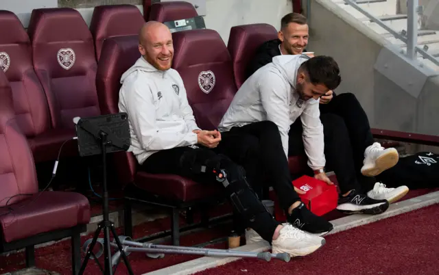 Injured Hearts striker Liam Boyce