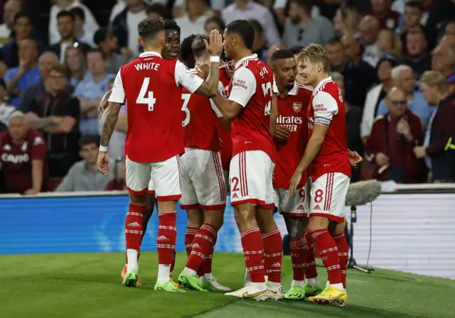 Arsenal celebrate scoring