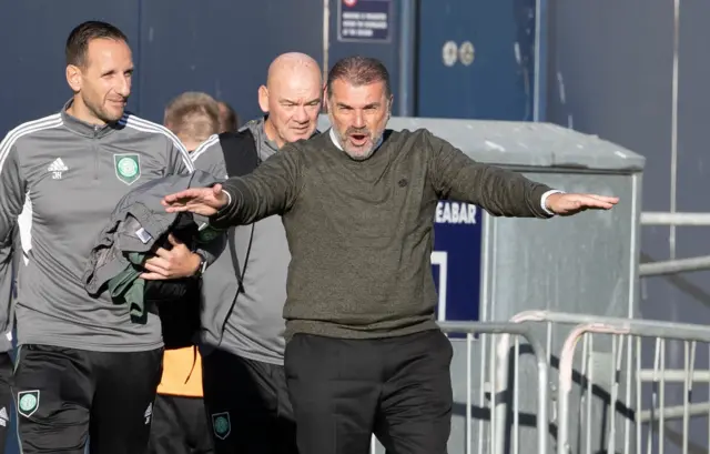 Celtic manager Ange Postecoglou at Global Energy Stadium