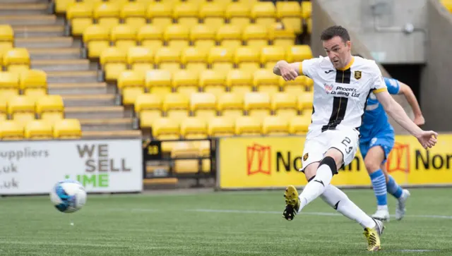 Livingston's Sean Kelly scores against Kelty Hearts