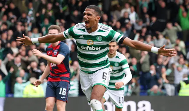 Celtic's Moritz Jenz celebrates scoring against Ross County