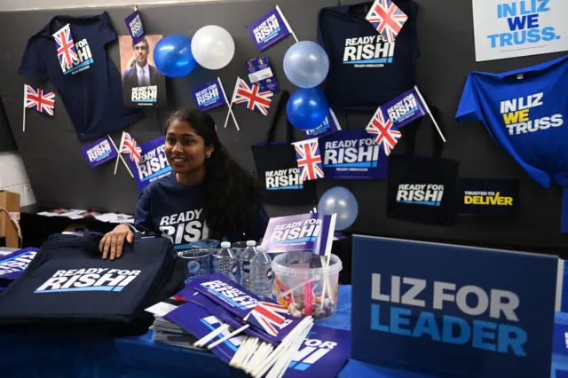 Merchandise stall at Wembley Arena hustings