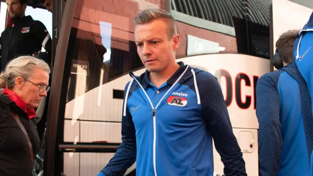 AZ's Jordy Clasie arrives at Tannadice