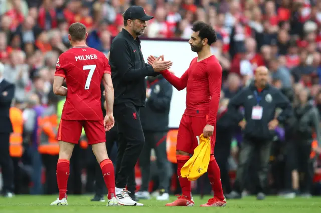 Jurgen Klopp and Mohamed Salah