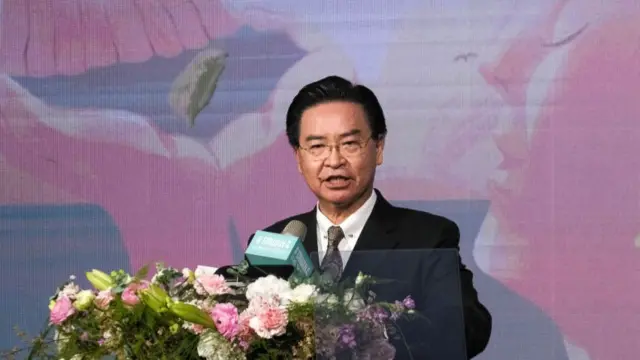 aiwanese Foreign minister Joseph Wu gives a speech during a launch ceremony of the Taiwan Gender Equality Week on International Women's Rights Day in Taipe