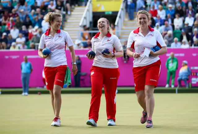 England's lawn bowls triples