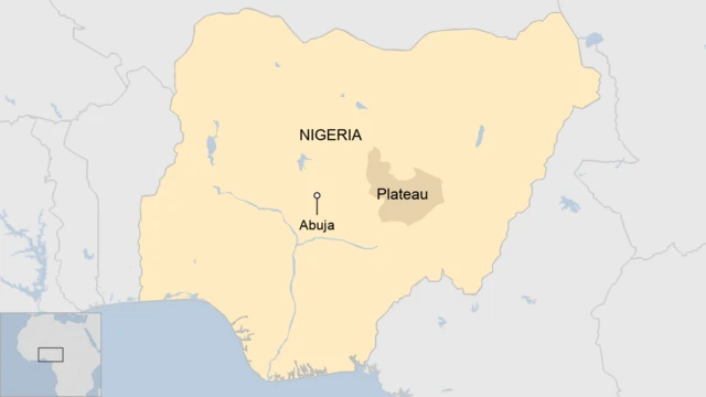 A map showing Plateau state in Nigeria.