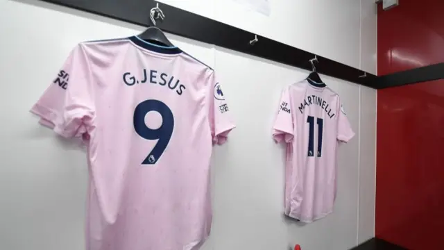 A photo of Gabriel Jesus's Arsenal Shirt