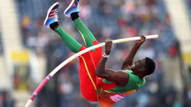 Grenada's defending champion Lindon Victor leads the Commonwealth Games decathlon after eight events