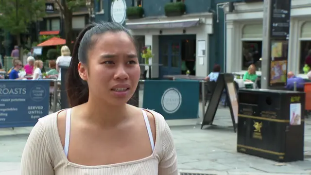 a woman talking to the BBC about interest rate rise