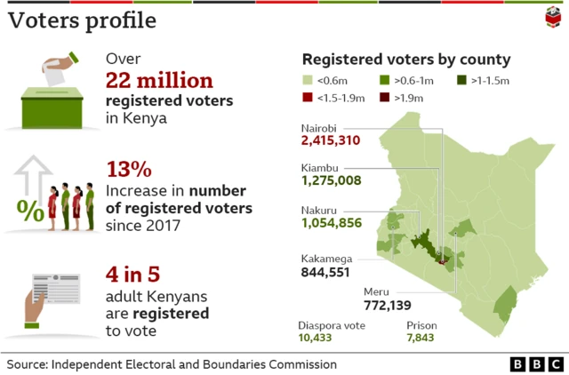 Chart of who is voting in the country