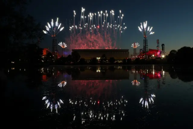 Outside view of fireworks