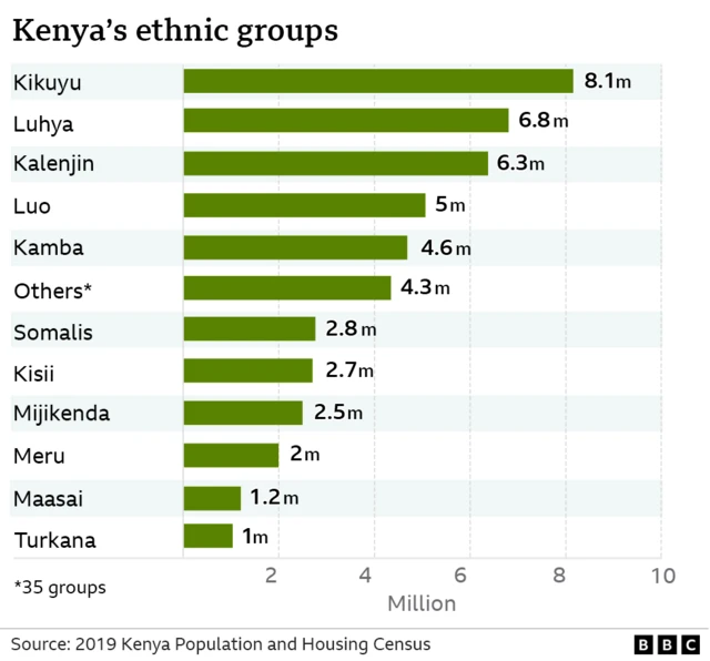Chart of Kenya's ethnic groups