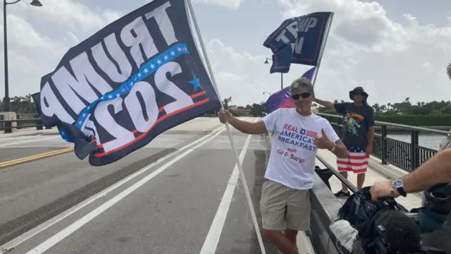 A Trump supporter named Ralph protesting the FBI's decision to raid former President Donald Trump's residence in Florida