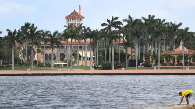 an exterior view of the Mar-a-Lago estate