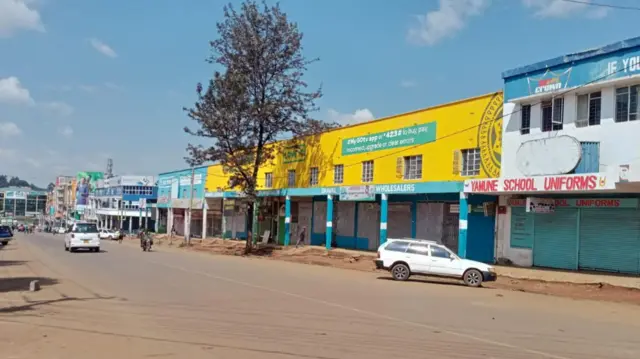 Deserted street in Eldoret, Kenya