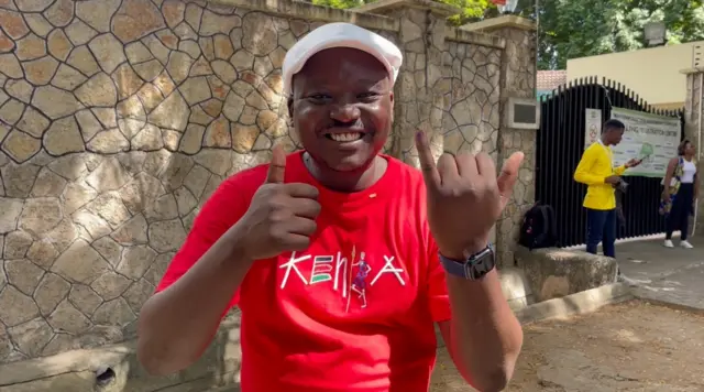 A Kenyan voter in Tanzania