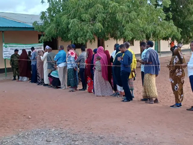 Voting queue at a polling centre in Wajir county