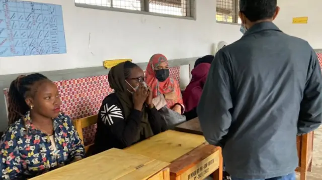 Voting officials in Mombasa