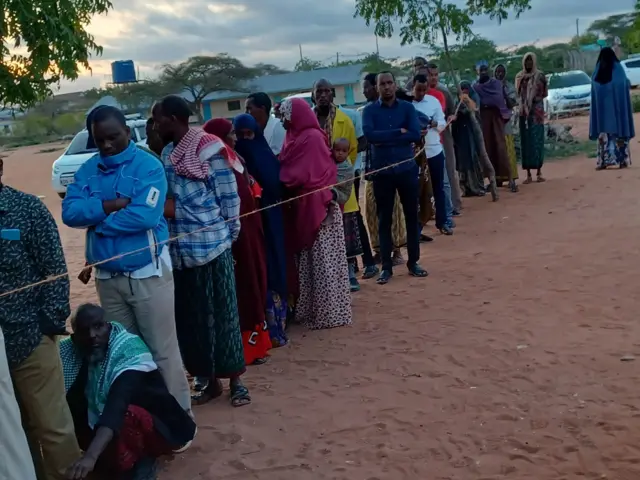 Voting queue at a polling centre in Wajir