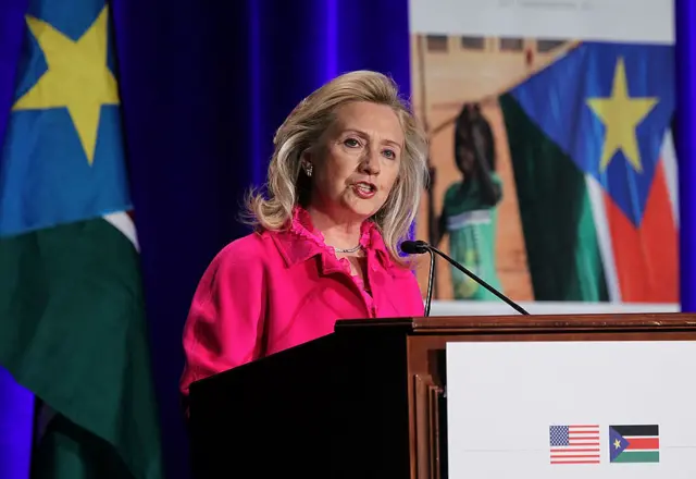 Hillary Clinton at podium