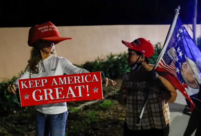 Trump fans gather outside Mar-a-Lago after news of the search was made public