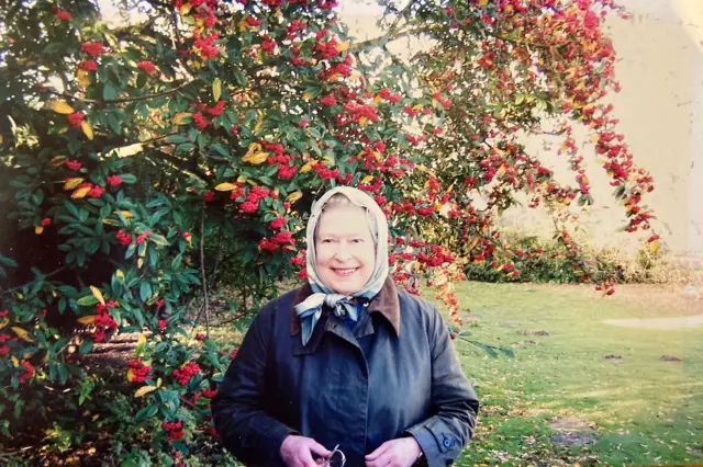 Jonny Trotter took this photo of the Queen in front of some flowers at the Sandringham Estate.