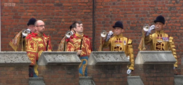 Trumpeters in position