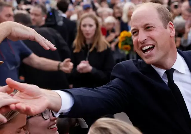 Prince William greets crowds outside Windsor Castle