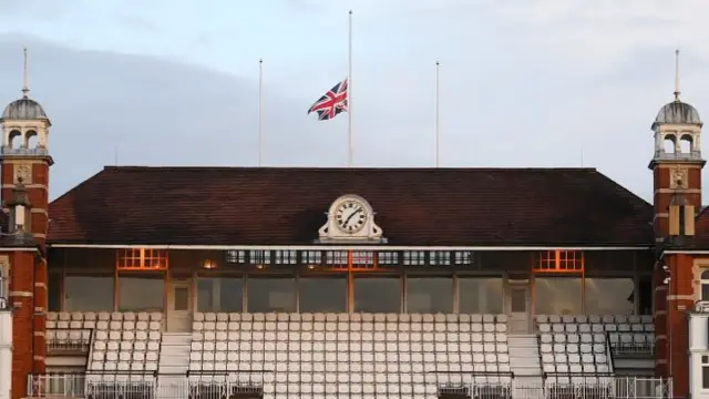 The Oval flag hung at half mast following the loss of Her Majesty Queen Elizabeth II