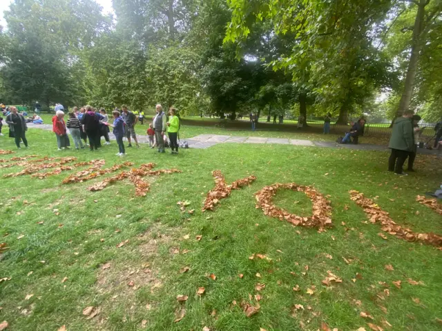 Thank You spelt out in leaves