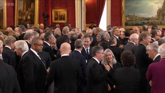 Members of the Accession Council gather at St James's Palace