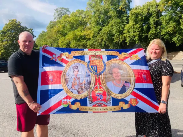 John Palmer and partner Kerry Davidson travelled 150 miles to see the cortege in Aboyne