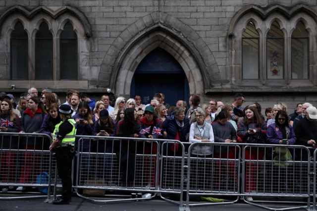 People gather on the Royal Mile